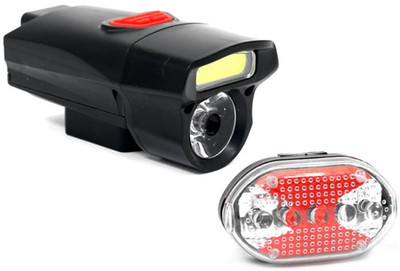 

FurMito Bicycle Double Lamp Head Light With Multimode Back LED Front Rear Light Combo(Black, Red), Red;white