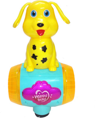 

TALKING GANESHA Happy Dog on a Barrel with Flashing Lights,(Multicolor)