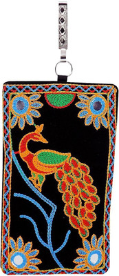 

Bagaholics Ethnic Saree Clutch Mobile Pouch Waist Clip Ladies Purse Gift For Women Mobile Pouch(Black)