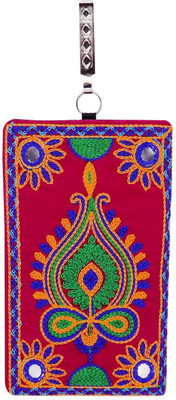 

Bagaholics Ethnic Saree Clutch Mobile Pouch Waist Clip Ladies Purse Gift For Women Mobile Pouch(Pink)