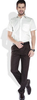 Park Avenue Men's Solid Formal Yellow Shirt