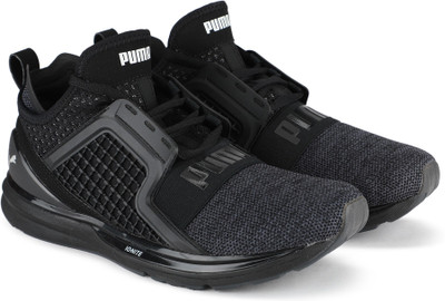 

Puma IGNITE Limitless Knit Running Shoes For Men(Black, Puma black-puma silver