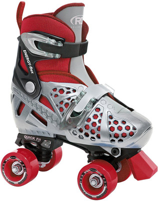 

Roller Derby Boy's Trac Star Adjustable Skate In-line Skates - Size 12 US(Red, Silver)