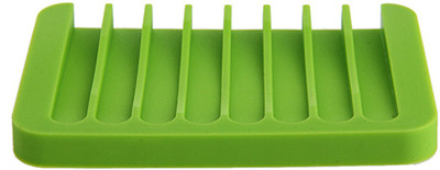 

MK 1pcs Silicone Bathroom Silicone Flexible Soap Dish(Green)