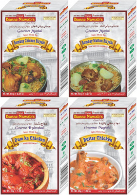 

Ustad Banne Nawab's BOMBAY BIRYANI ( CHICKEN & MUTTON ) & DUM KA CHICKEN & BUTTER CHICKEN - 4 PACK(4 x 69 g)