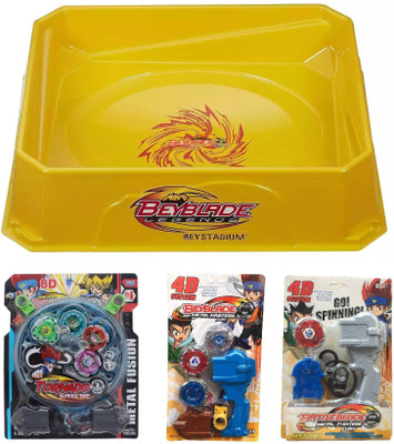 

Assemble Big Bey Stadium Arena With 8 in2 Beybalde With Handle Launcher-Combo-Pack of 4 (Multicolor)(Multicolor)