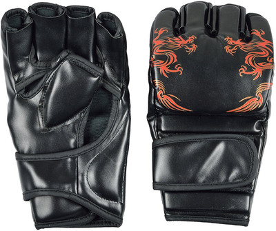 

Iris Boxing Gloves MMA UFC Sparring Grappling Fight Punch Mitts PU Leather (1 Pair) Martial Art Gloves (Free Size, Black)