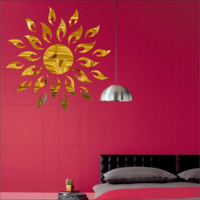 LOOK DECOR 90 cm Sunface Sun Flame Golden (Pack of 25) 10 Self Adhesive Sticker(Pack of 25)