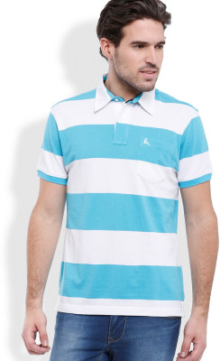 

Parx Striped Men's Polo Neck Blue T-Shirt