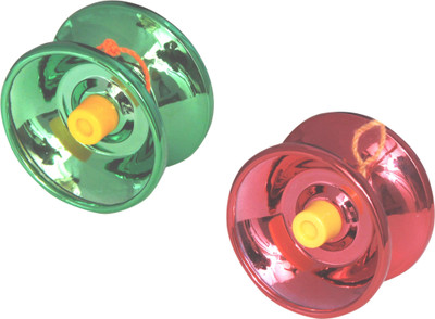 

Homeshopeez Glossy Green Red Metal Toy Yoyo