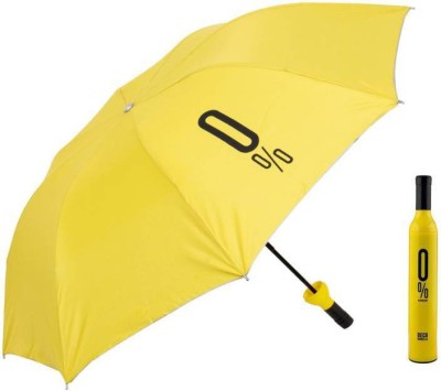 MEZIRE Home Story Fashionable Wine Bottle Blue 110 cm Travel Umbrella Umbrella  (Yellow) Umbrella(Yellow)