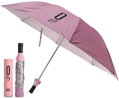 Zeom Home Story Fashionable Wine Bottle Pink 110 cm Travel Umbrella Umbrella  (Pink) Umbrella(Pink)