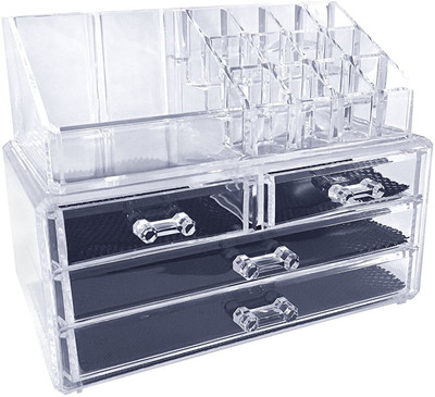 

EAZYSHOPPE Cosmetic Organizer multipurpose Vanity Box(Transparent)