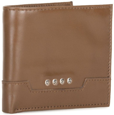 

U.S. Polo Assn Men Brown Genuine Leather Wallet(8 Card Slots), Light brown