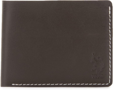 

U.S. Polo Assn Men Brown Genuine Leather Wallet(6 Card Slots), Dark brown