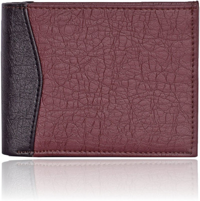

Toughstance Men Brown Artificial Leather Wallet(3 Card Slots), Brown-black