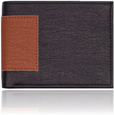 

Accezory Men Black Artificial Leather Wallet(8 Card Slots), Black-tan
