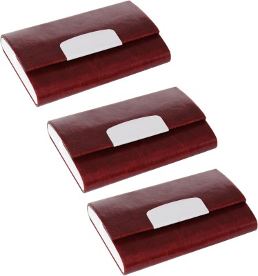 Flipkart SmartBuy |High Quality |Pack of 3 | Elegant Unique ATM / ID / DEBIT / CREDIT / VISITNG 10 Card Holder(Set of 3, Brown)