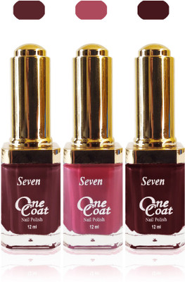 

Seven one coat velvet matte nail polish exclusive color range set of 3 maroon brown purple
