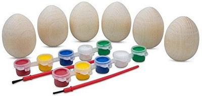 

BestPysanky 2.5" Set Of 6 Unfinished Blank Unpainted Wooden Easter Eggs