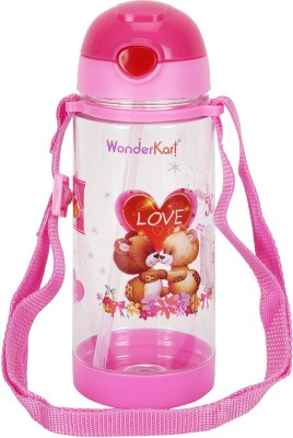 

WonderKart Hello Bear Printed Kids Sipper Cum Water Bottle With Neck Strap - Pink - 400 ml(Pink)