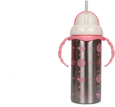 

Croox Kids Multi-functional 3 in 1 Stainless Steel Feeding Bottle - 240 ml(Pink)