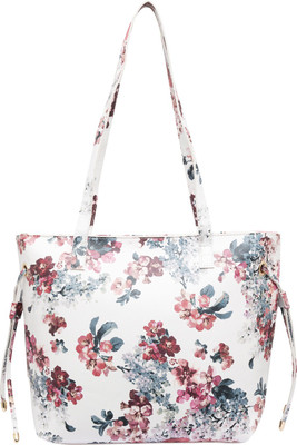 

Globus Floral Print Tote Bag Shoulder Bag(White, 17 inch)