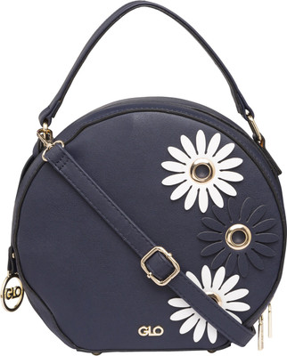 

Globus Floral Motif Circular Sling Bag Sling Bag(Blue, 10 inch)