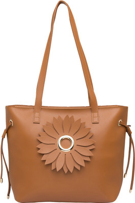 

Globus Floral Solid Tote Bag Shoulder Bag(Brown, 17 inch)