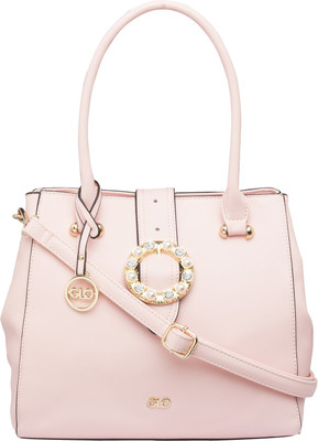 

Globus Buckle Detail Solid Structured Handbag Shoulder Bag(Pink, 14 inch)