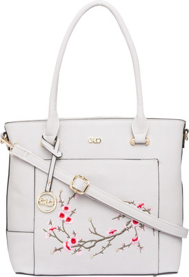 

Globus Embroidered Floral Motif Handbag Shoulder Bag(Grey, 14 inch)