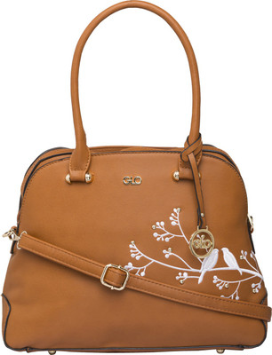 

Globus Embroidered Foliage Bird Motif Handbag Shoulder Bag(Brown, 14 inch)