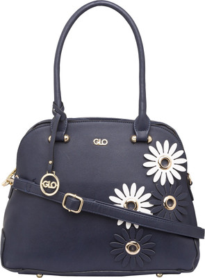 

Globus Floral Applique Handbag Shoulder Bag(Blue, 14 inch)