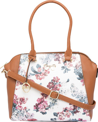 

Globus Floral Print Shopper Handbag Shoulder Bag(Brown, 15 inch)