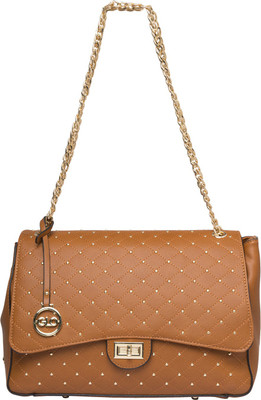 

Globus Quilted Handbag Shoulder Bag(Brown, 14 inch)