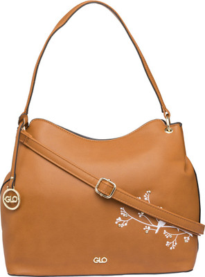 

Globus Floral Bird Motif Embroidered Handbag Shoulder Bag(Brown, 14 inch)