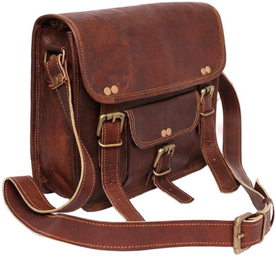 

STYLOLEATHERBAGS Leather Sling Bag Sling Bag(Brown, 11 inch)