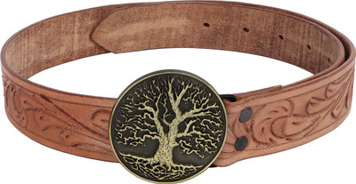 

SRI Men Casual Brown Genuine Leather Belt