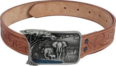 

SRI Men Casual Brown Genuine Leather Belt