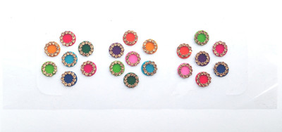 

shri ji collection Multicolor Golden Stone Fancy Bindi Forehead Multicolor Bindis(Fancy)