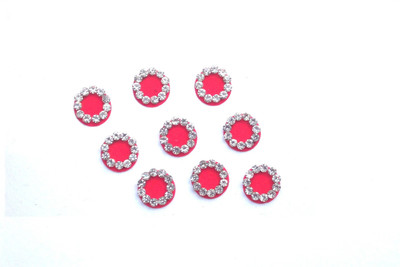 

shri ji collection RED WHITE STONE BINDI Forehead Red Bindis(Bengali Bindi)