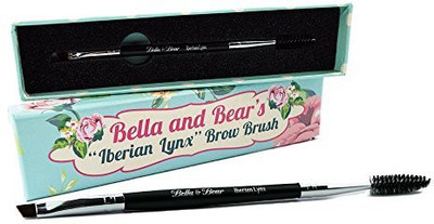 

Bella and Bear Eyebrow Brush The Iberian Lynx Spoolie and Brow Brush is the perfect 2 In 1 angled brow brush duo for your eye brows and lashes(Pack of 1)