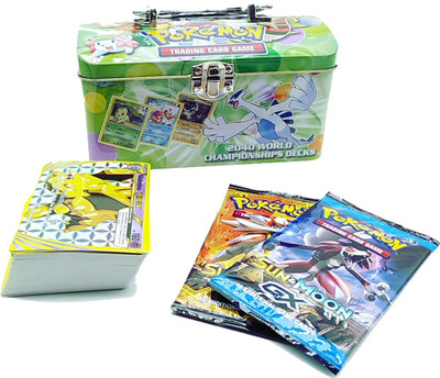 

AncientKart Pokemon New Generation 2040 Championship Decks Rumble Blast Booster Box tin with cards and packs(Multicolor)