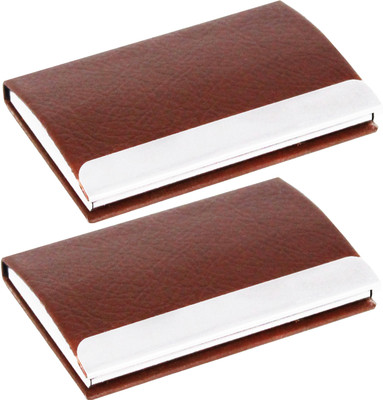Flipkart SmartBuy |High Quality |Pack of 2 | Classy Modern ATM / ID / DEBIT / CREDIT / VISITNG 10 Card Holder(Set of 2, Brown)