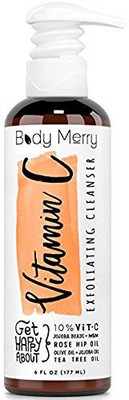 

Body Merry Vitamin C Exfoliating Cleanser Daily AntiAging Face Wash W Vitamin C Rosehip Tea Tree Oil Jojoba Beads(177 ml)