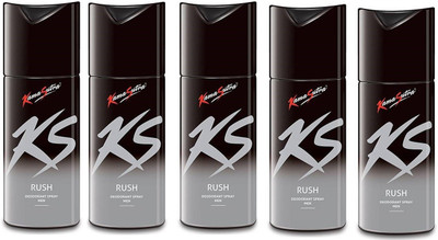 

KS RUSH Deodorant Spray - For Men (30g/45ml )pack of 5 Deodorant Spray - For Men(225 ml, Pack of 5)