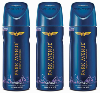 

Park Avenue 3 Storm Deodorant Spray - For Men(450 ml, Pack of 3)