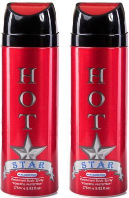 MELANGE Deodorant Hot Star For Unisex , 175ml pack of 2 Body Spray - For Men & Women(175 ml, Pack of 2)