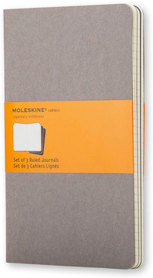 

Moleskine A5 Note Book(Cahier Pebble Grey Ruled Large, Grey)