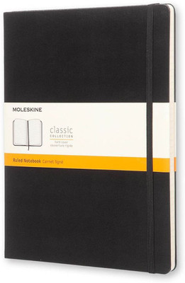 

Moleskine A4 Note Book(Ruled Black Hard Cover Extra Large, Black)